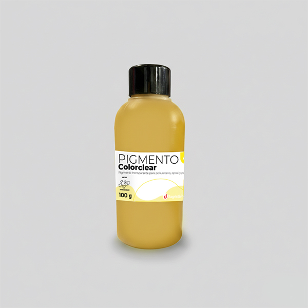 Pigmento Colorclear amarillo 100 g, transparente y de alta concentración. Ideal para resinas, poliuretano y epoxi
