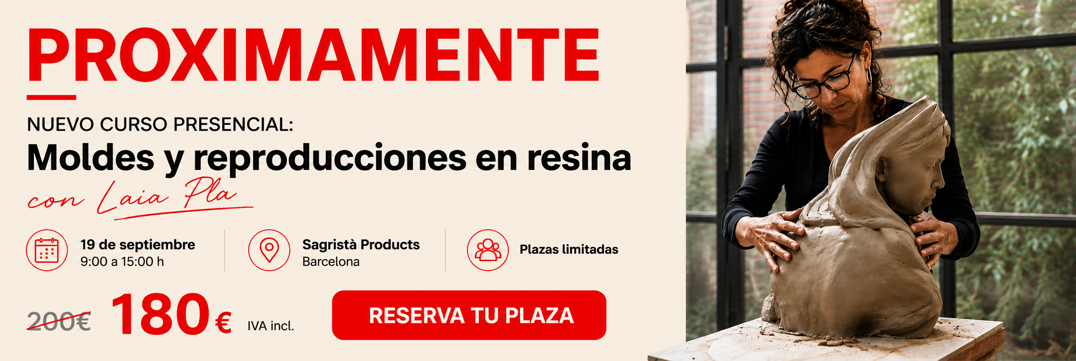 Próximamente nuevo curso presencial de moldes y reproducciones en resina con Laia Pla en Sagristà Products.
