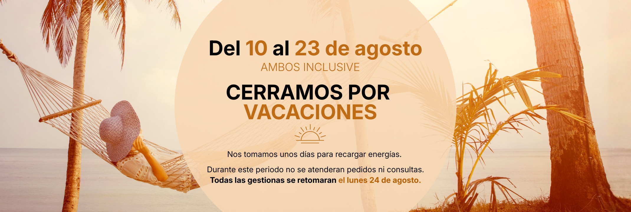 Cerramos por vacaciones 2026